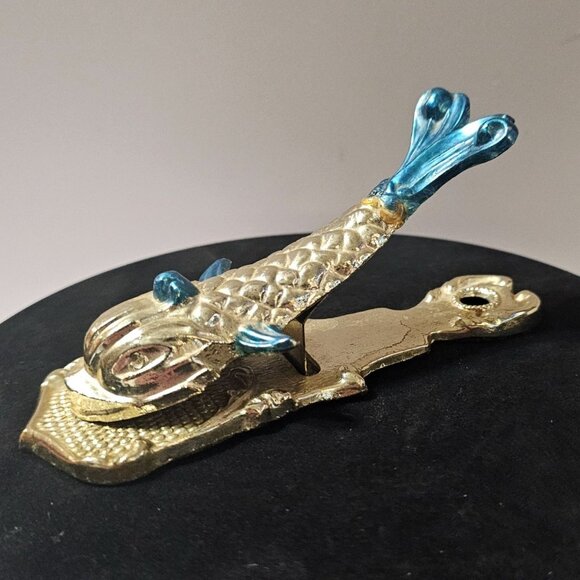 Vintage Metal Koi Fish Clip Memo Holder/Wall Hanging Decorative Desk Accessory - Picture 2 of 11